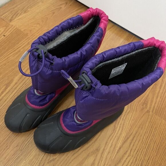 SOREL fleece line rubber outdoor winter snow boots purple pink size US 6 eu 38 - Picture 6 of 7